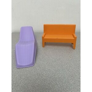 Vtg 1987‎ Barbie California Dream  Pool Party Chaise Lounge & 1973 Orange Bench